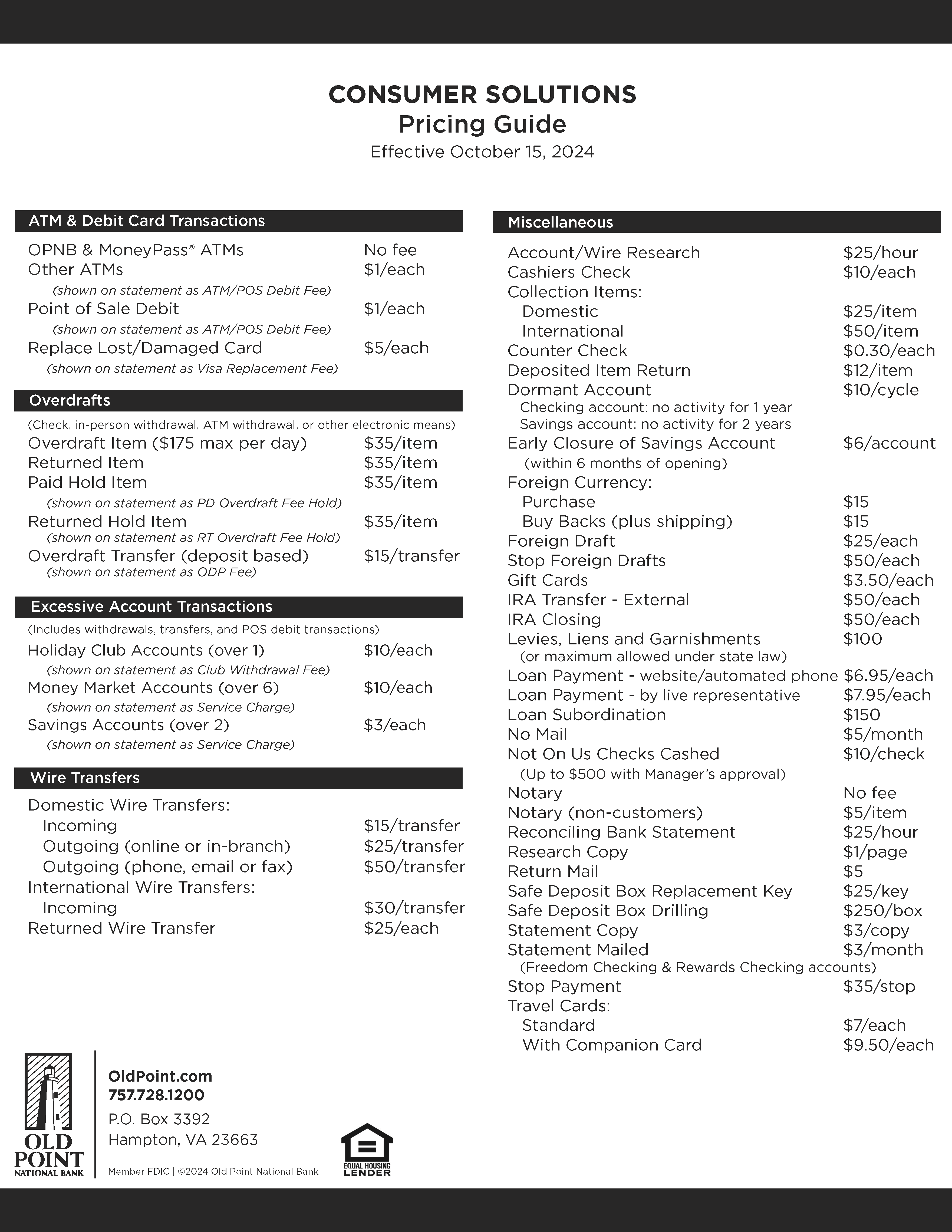 Personal Pricing Guide